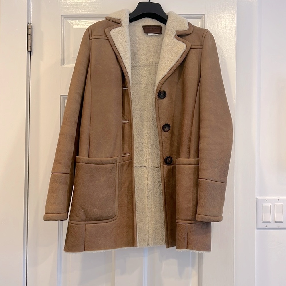 Prada Single Breasted Sheepskin Coat - Picture 14 of 14